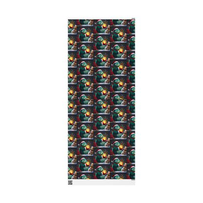 Christmas Wrapping Papers, Wizzle Claus Festive Holiday Gift Wrap, Santa Hat, Snowflakes, Magical Winter Feel, Ornaments and