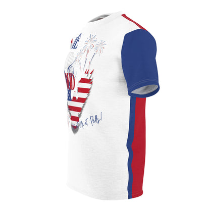 Vote Loud, Vote Proud Red, White and Blue Unisex Cut & Sew Tee