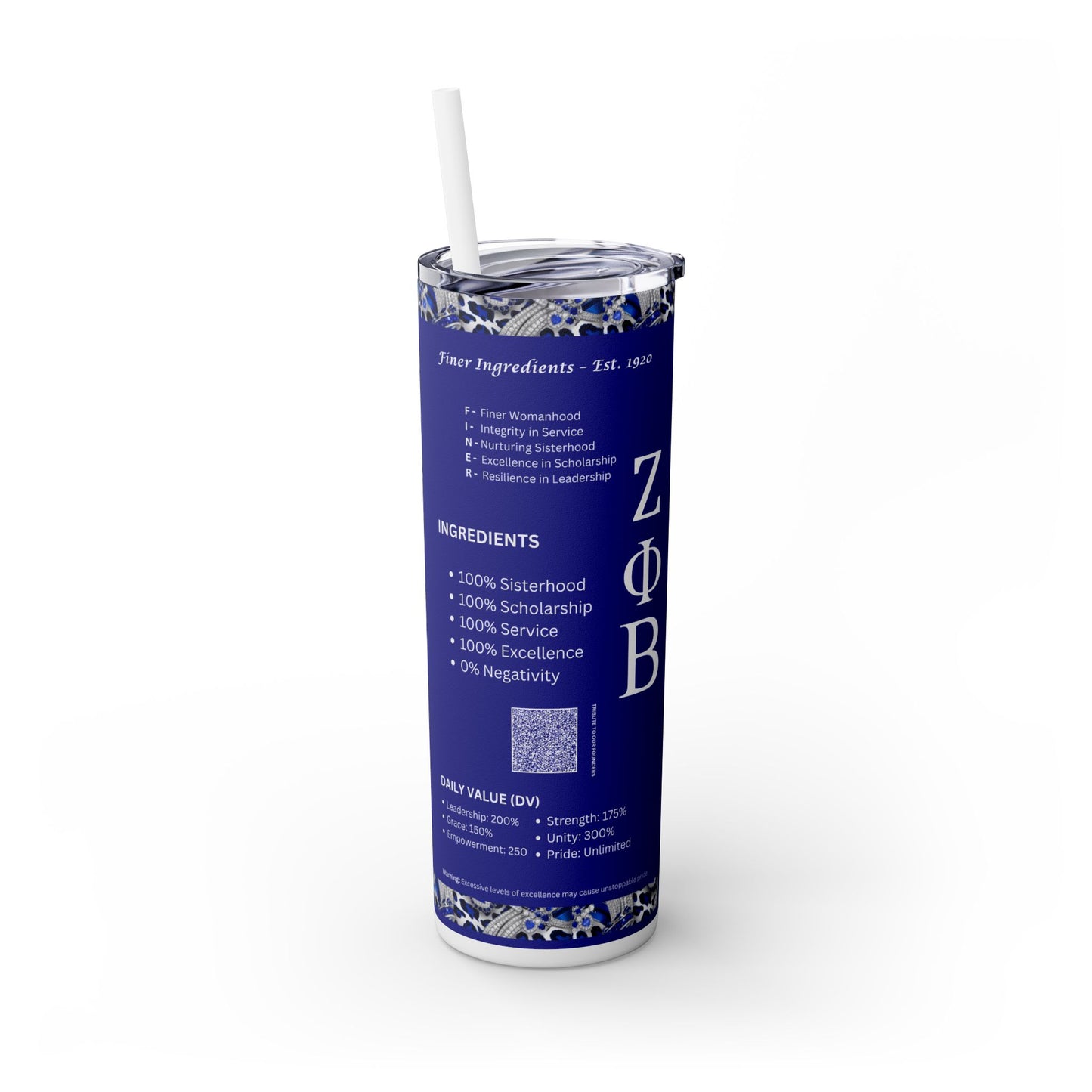 Zeta Phi Beta Skinny Tumbler