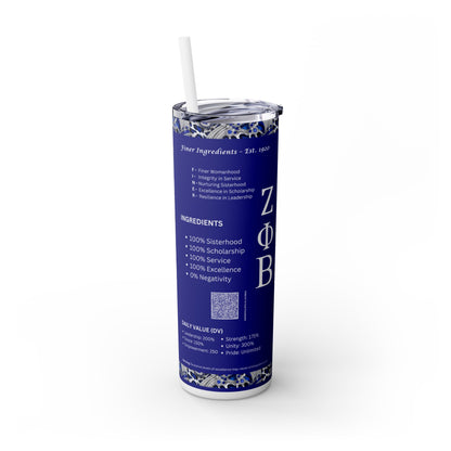 Zeta Phi Beta Skinny Tumbler