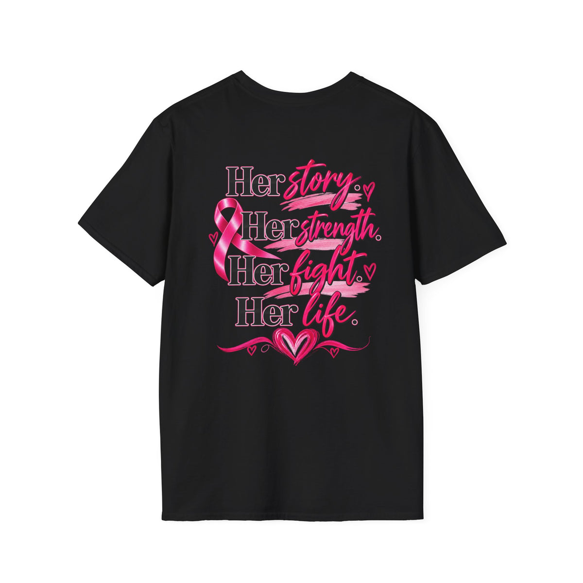 Breast Cancer Awareness T-Shirt — "Beyond the Ribbon" Her Story, Her Strength Design