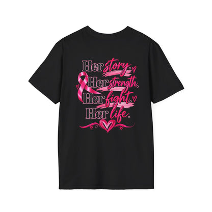 Breast Cancer Awareness T-Shirt — "Beyond the Ribbon" Her Story, Her Strength Design