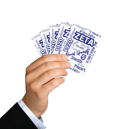 Playing Cards - Custom Zeta Deck with White and  Royal Blue Design