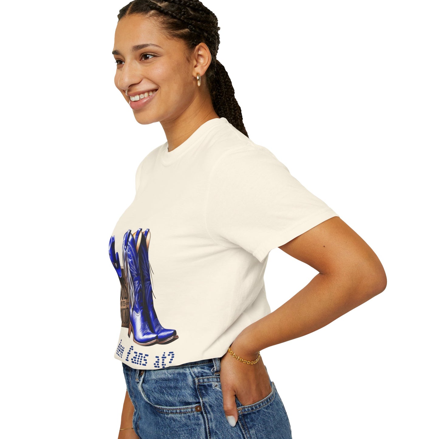 Western Cowgirl T-shirt Boots on The Ground