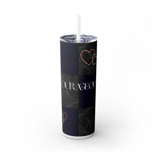 Courageous Skinny Tumbler with Straw, 20oz-VMA Specialties Boutique