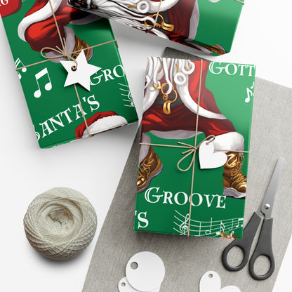 Santa Gotta Groove, African American Santa Christmas Holiday Wrap