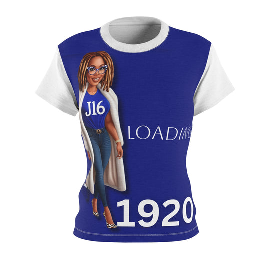J16 loading 1920 Women's Tee - Royal Blue & White Cut & Sew T-Shirt for Commemorative Groups or Organizations