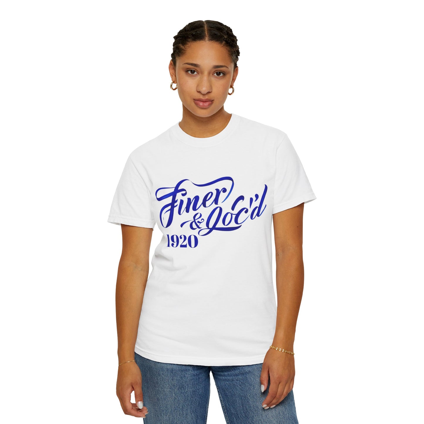 T-Shirt Sorority Inspired Royal Blue and White 1920s Design