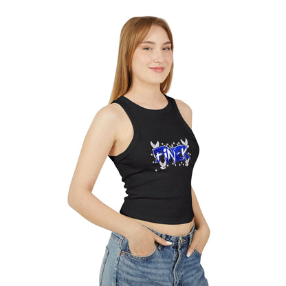 Racer Tank Top, Empowering FINER Graphic Shirt, Women's Activewear, Fitness Tank, Workout Clothing, Stylish Sleeveless Top
