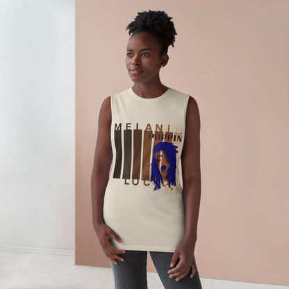 Melanin Poppin Blue Unisex Barnard Tank