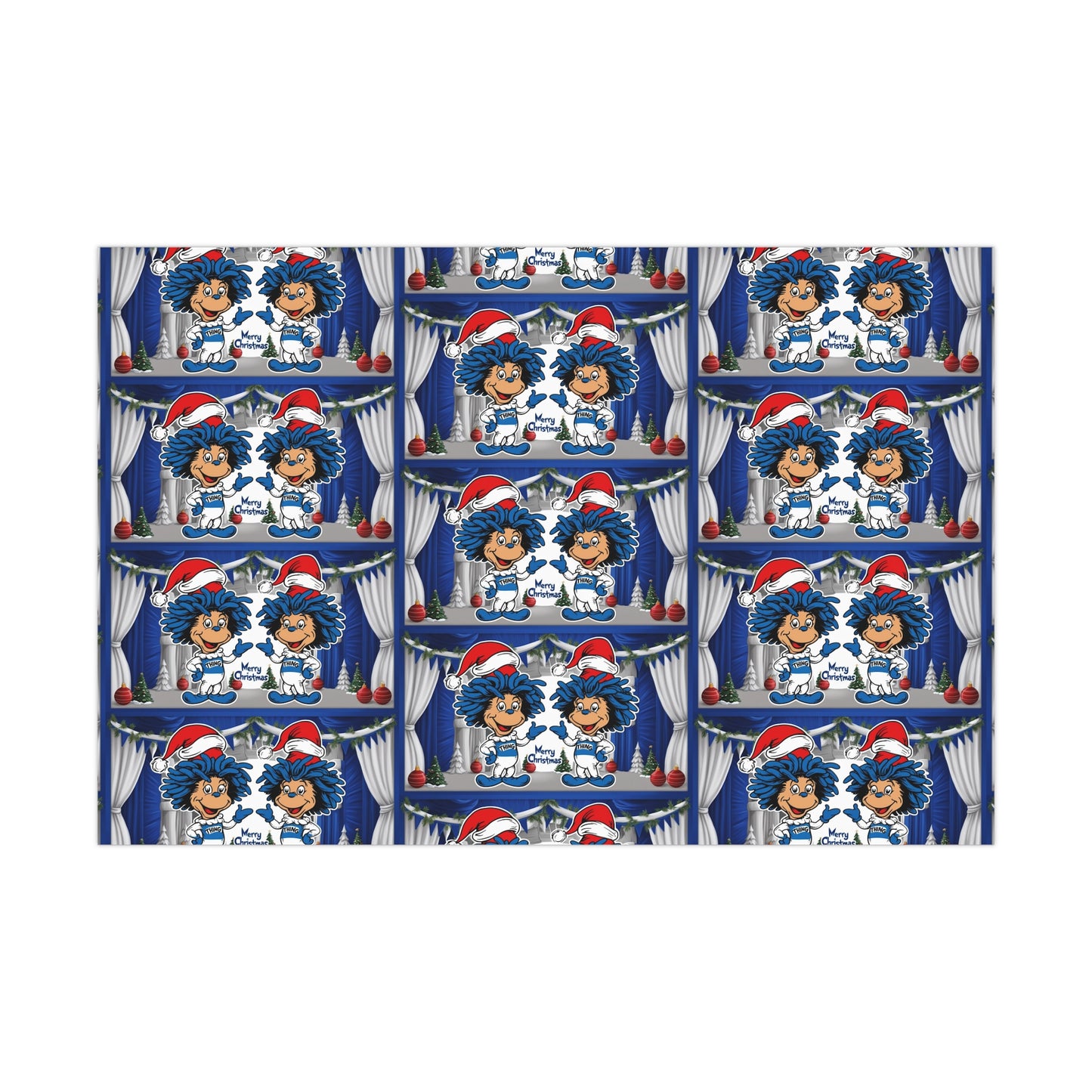Wrapping Paper, Christmas Gift Wrap Papers with Sailor Santa Design, Nautical Holiday Decor, Festive Table Setting, DIY Gift