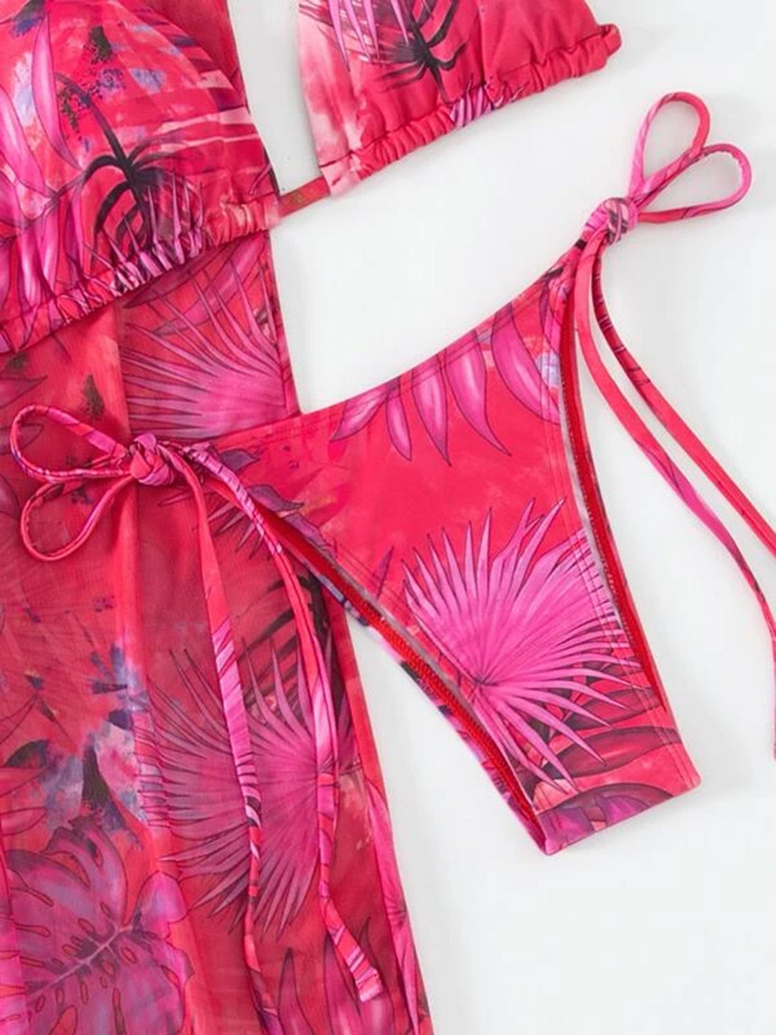 Printed Halter Neck Three-Piece Swim Set-VMA Specialties Boutique