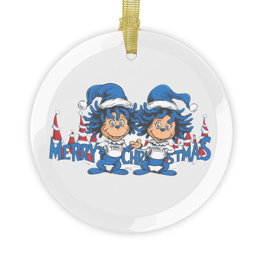 Glass Ornaments Merry Christmas from Thing 1 and 2