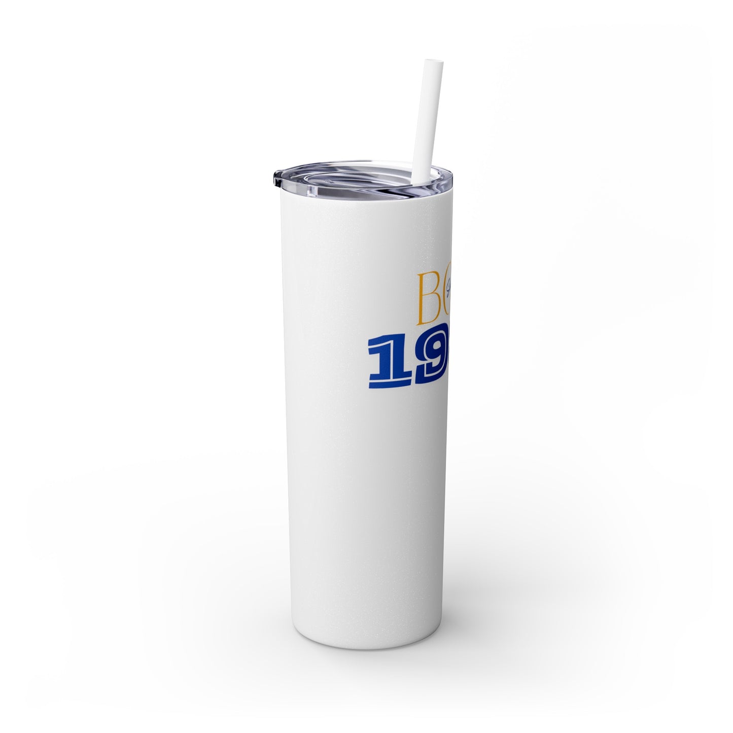 1984 Blue/Gold Skinny Tumbler with Straw, 20oz