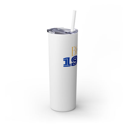 1984 Blue/Gold Skinny Tumbler with Straw, 20oz