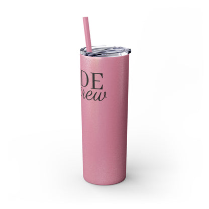 Bride Crew Skinny Tumbler with Straw, 20oz