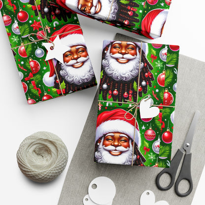 Christmas Cheer African American Wrapping Papers, Holiday Ornaments, Rosy Cheeks, Nose, Xmas Spirit Decor, Party
