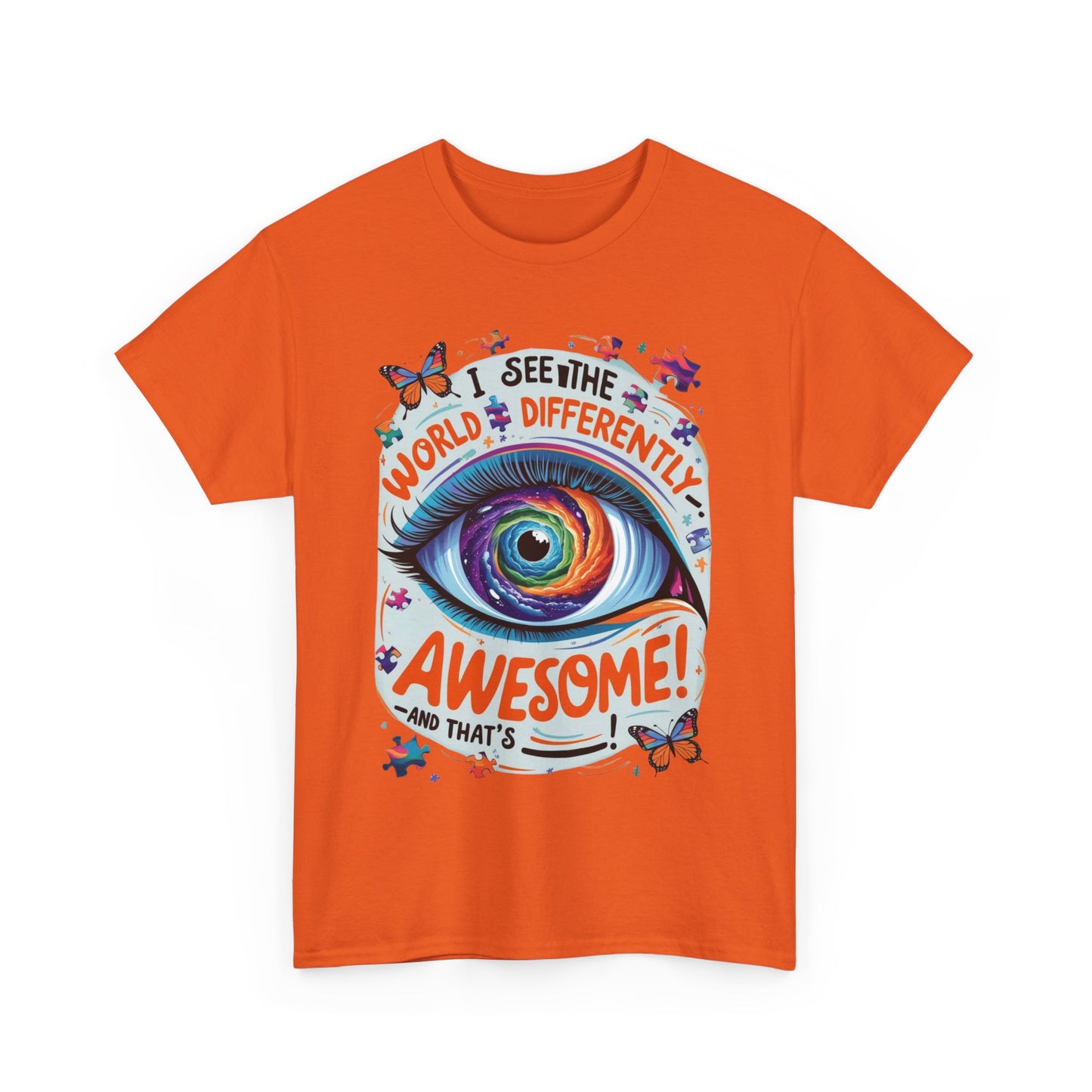 Autistic Mind Unisex Tee, Neurodiversity Shirt, Eye Galaxy T-Shirt, Puzzle Pieces, Unique Perspectives Tee, Autism Awareness