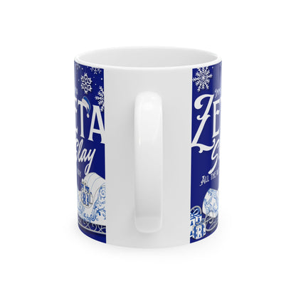 Mug - Imma Zeta Slay All the Way Royal Blue & White Christmas Mug