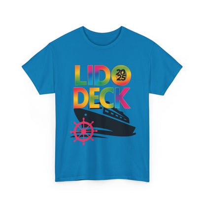 LIDO DECK Unisex Tee - Tropical Rainbow Cruise Theme 2025