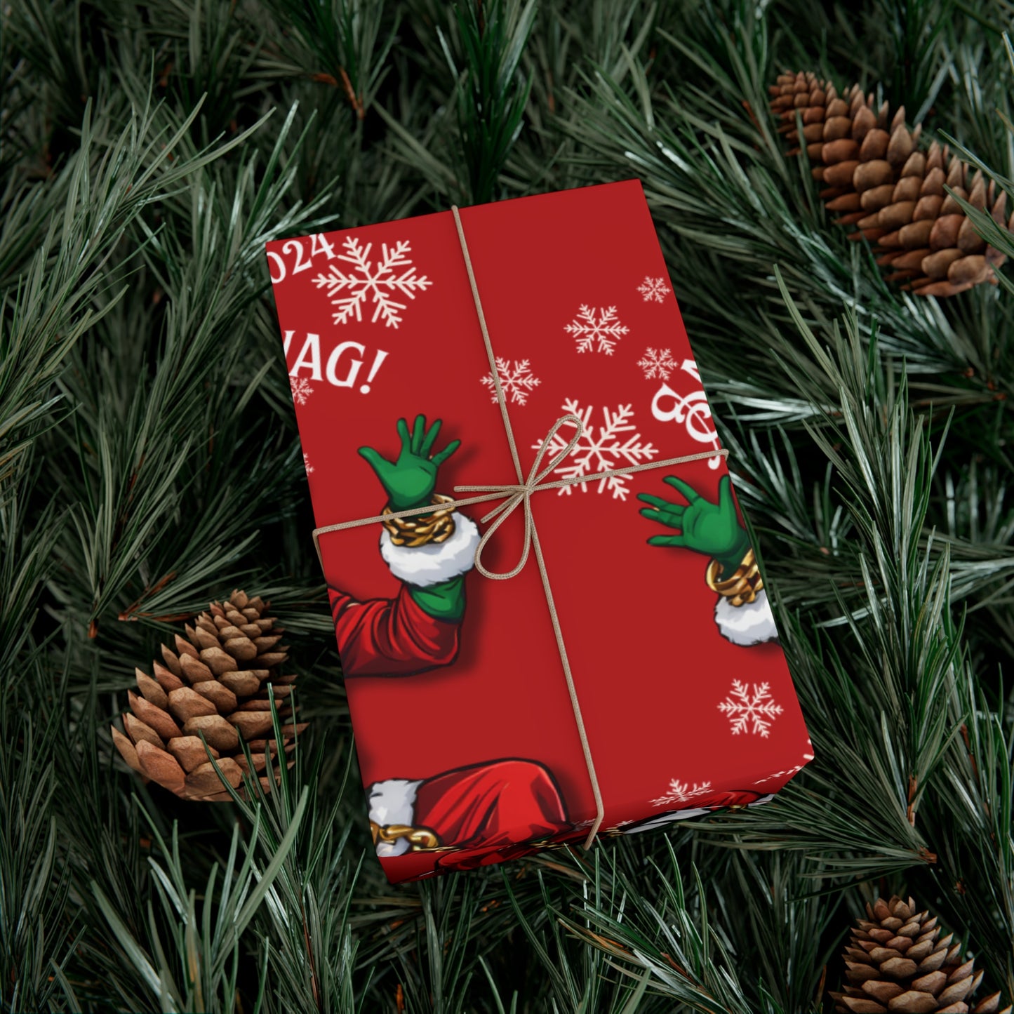 Gift Wrap-African American Inspired Santa Swag
