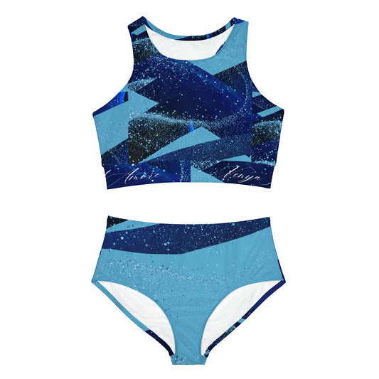 ColorBlock With Blue Too Sporty Bikini Set-VMA Specialties Boutique