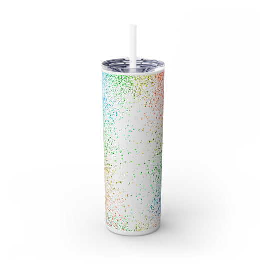 Rainbow Love #1 Skinny Tumbler with Straw, 20oz