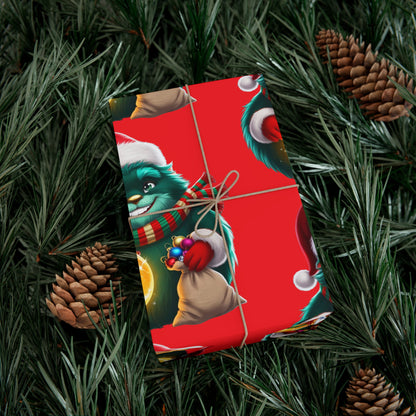 Wrapping Papers, Festive Wizzle Claus Holiday Gift Wrap, Christmas Wrapping Sheets, Winter Magical Gift Wrap, Holiday Cheer