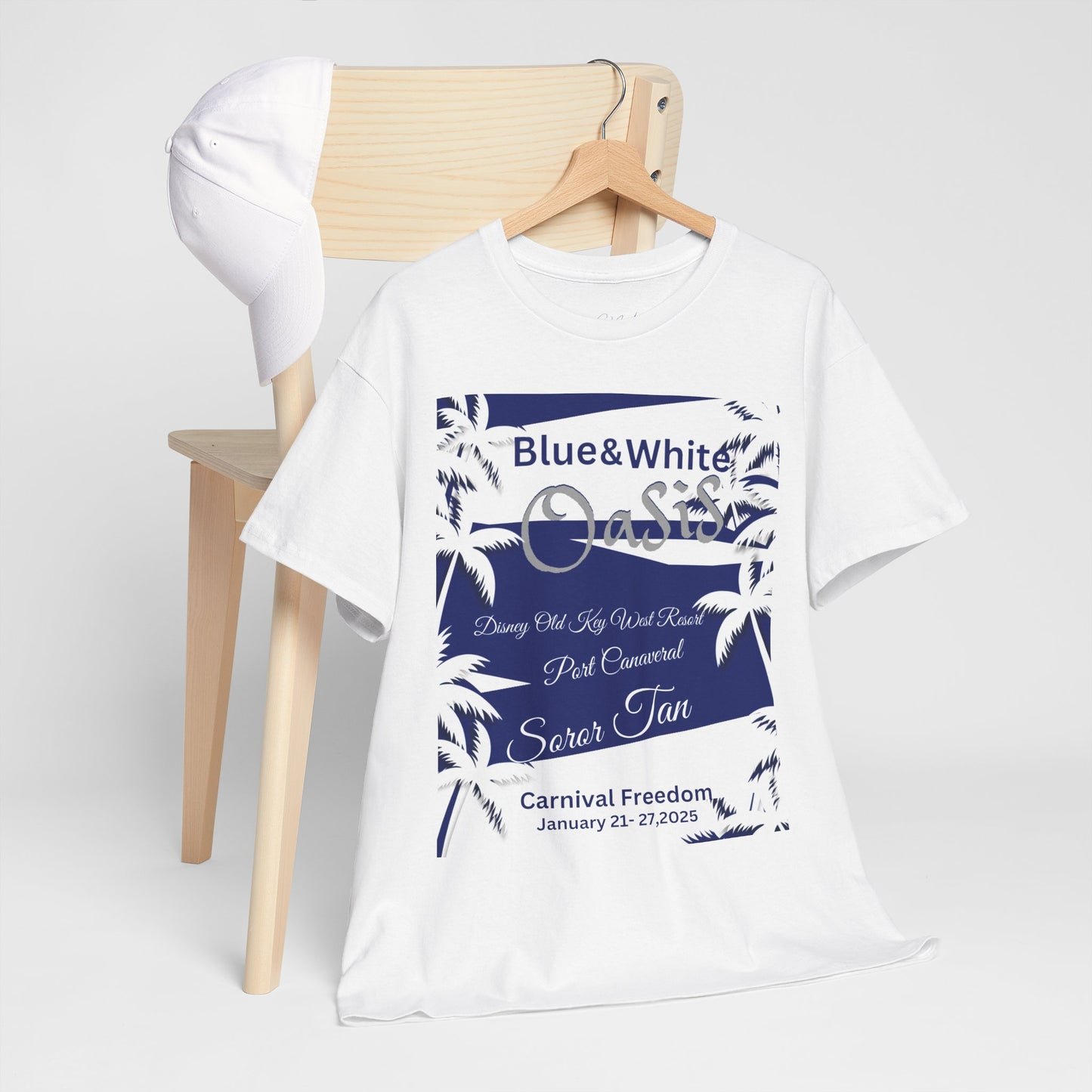 Blue Oasis Unisex Tee -  Vacation Shirt Soror Tan