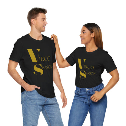 Virgo Black & Gold Tee - Unisex Jersey Short Sleeve