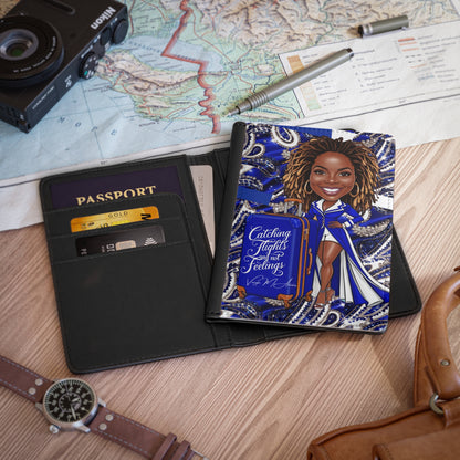 Passport Cover - Catching Flights and Not Feelings Caricature Design