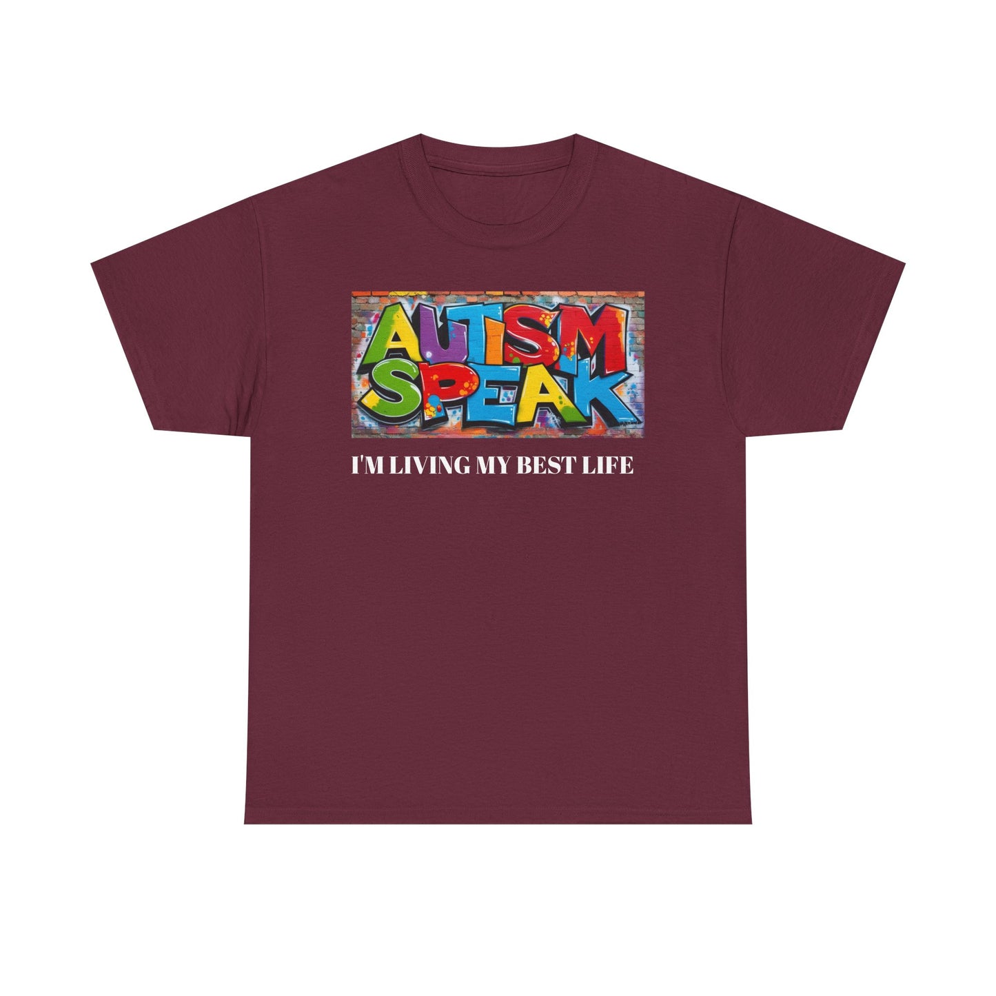 Graffiti Style Tee Shirt with 'AUTISM SPEAK' Design