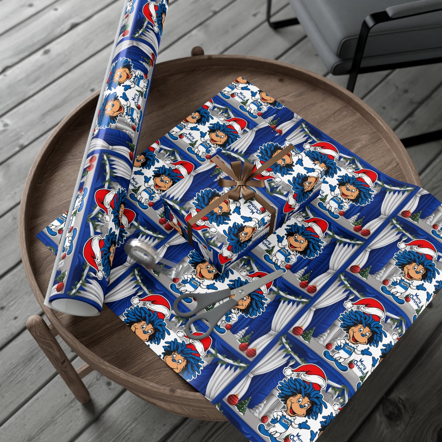 Wrapping Paper, Christmas Gift Wrap Papers with Sailor Santa Design, Nautical Holiday Decor, Festive Table Setting, DIY Gift