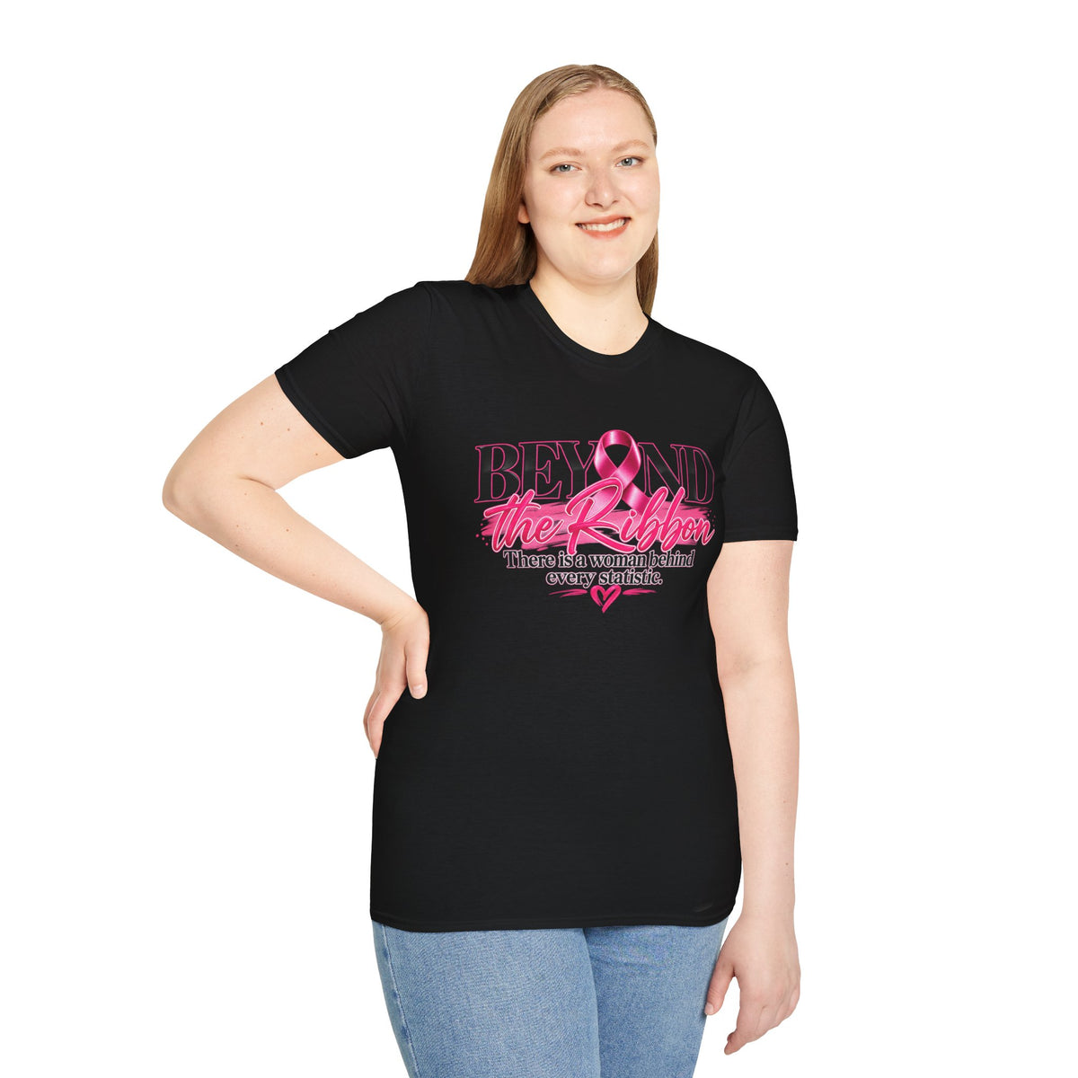 Breast Cancer Awareness T-Shirt — "Beyond the Ribbon" Her Story, Her Strength Design