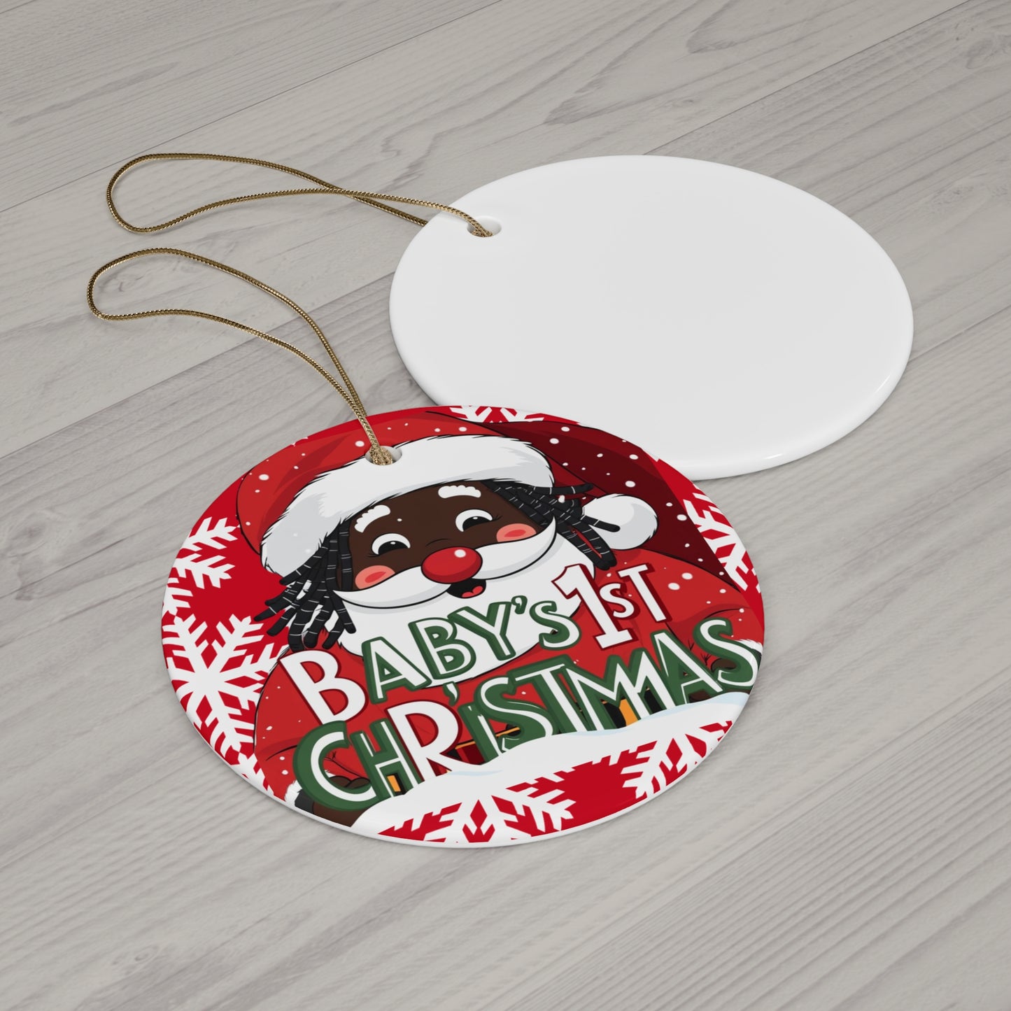 Ceramic Ornament, Christmas Decor, Holiday Bauble, Festive Santa Ornament, Xmas Tree Decoration, Santa Claus Ornament, Stocking Stuffer
