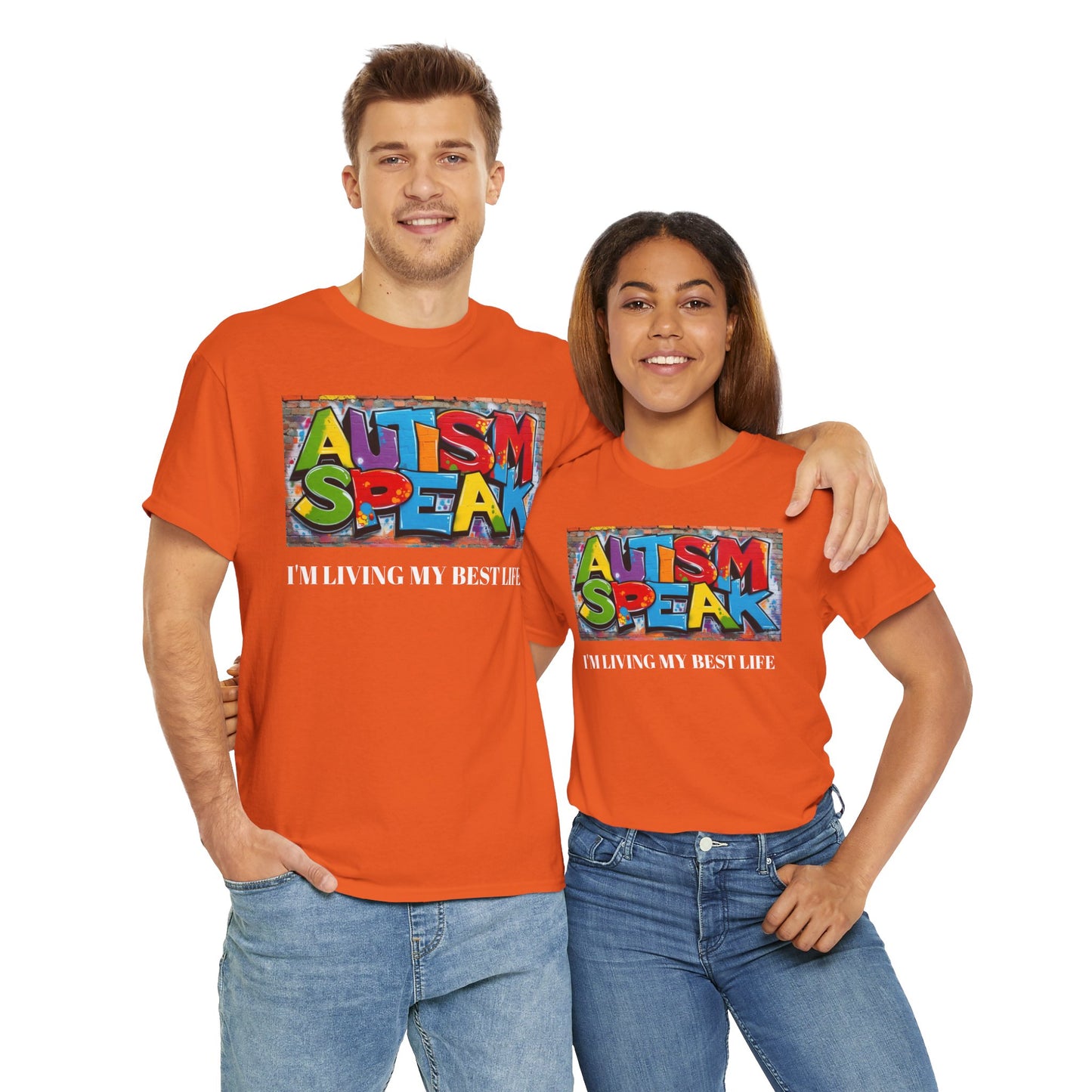 Graffiti Style Tee Shirt with 'AUTISM SPEAK' Design