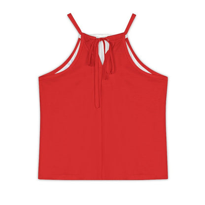 Paradise Just Got Extended! Design Women's Halter Tank Top- Red