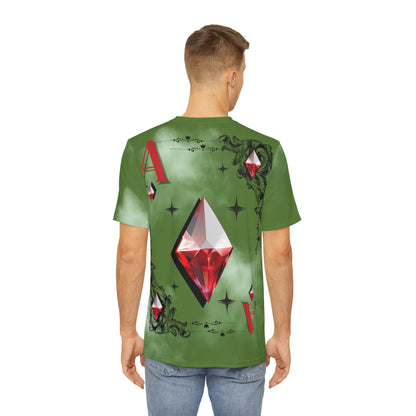 Ace of Diamond (Olive) Men's Polyester Tee (AOP)