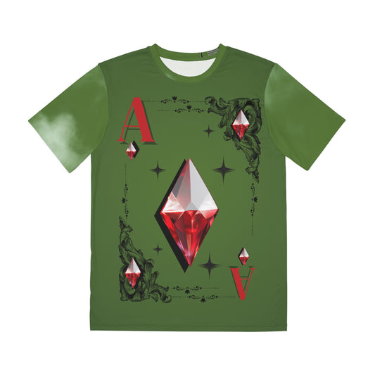 Ace of Diamond (Olive) Men's Polyester Tee (AOP)