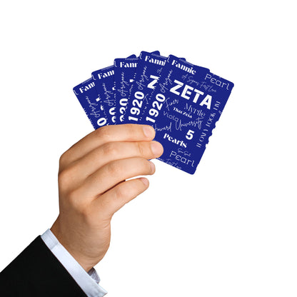 Playing Cards - Custom Zeta Deck with Royal Blue and White Design