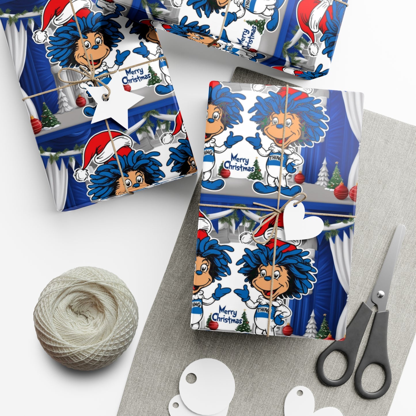 Wrapping Paper, Christmas Gift Wrap Papers with Sailor Santa Design, Nautical Holiday Decor, Festive Table Setting, DIY Gift