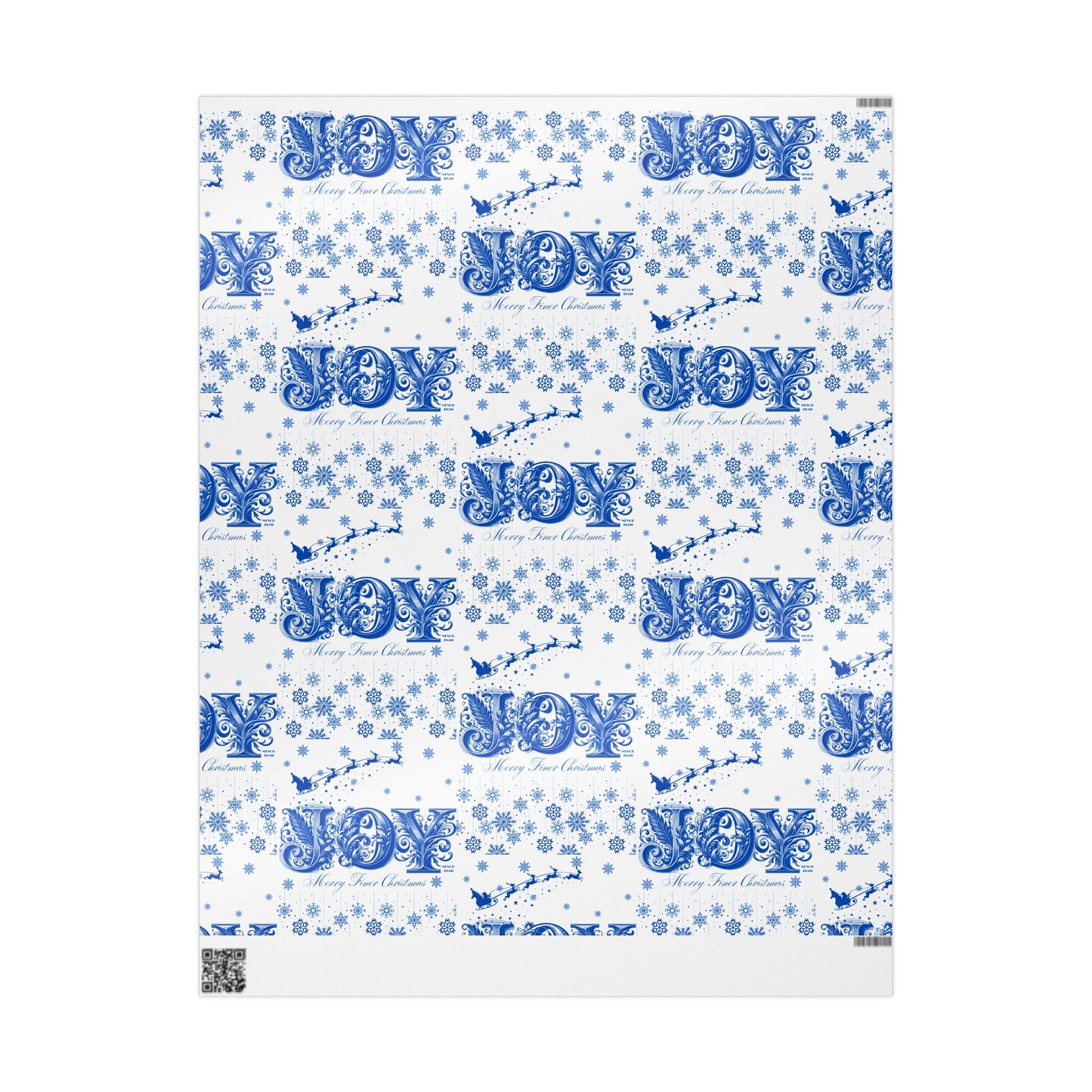Wrapping Paper, Joy Since 1920 Zeta Inspired Christmas Gift Wrap, Royal Blue and White, Have a Merry Finer Christmas, Holiday