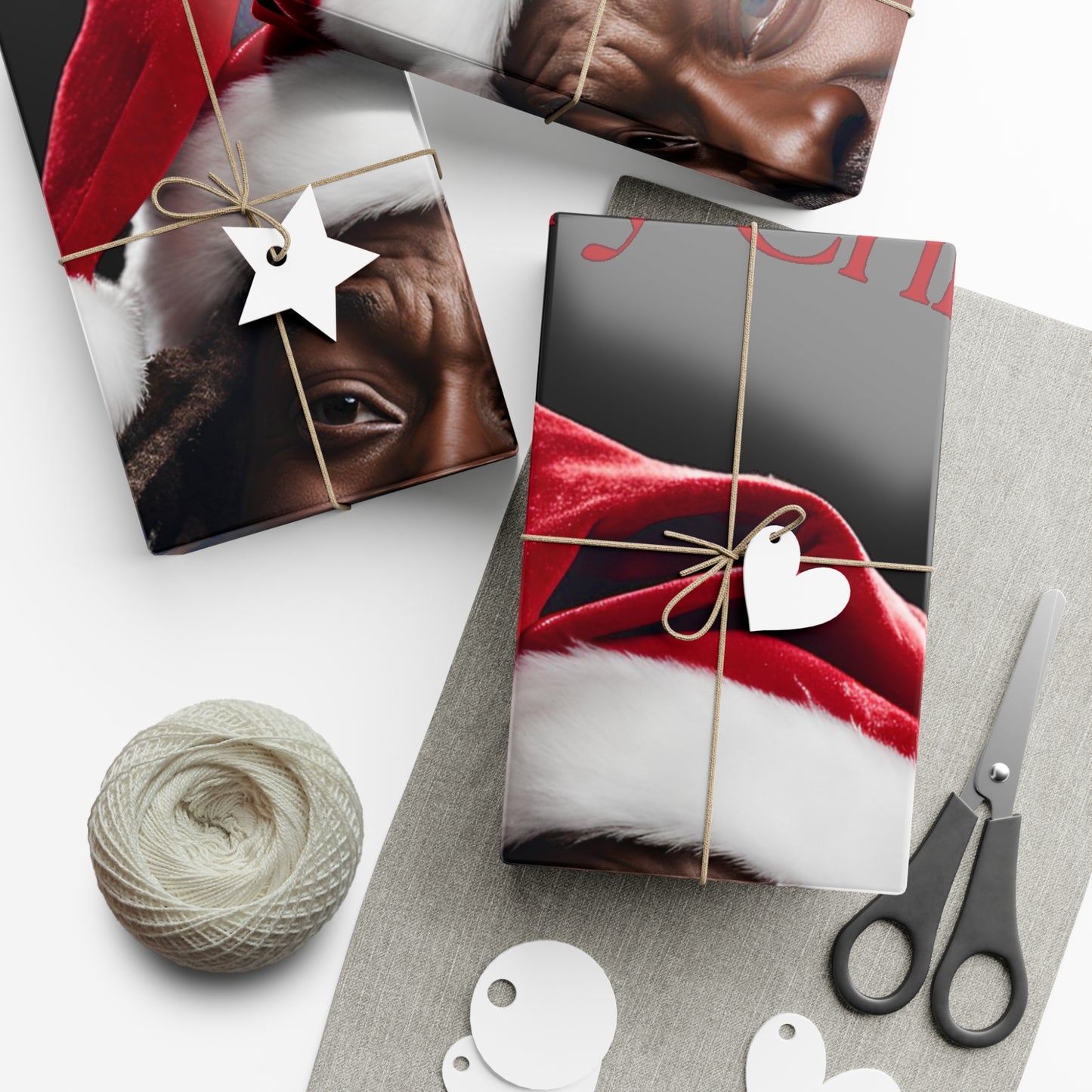 Merry Christmas  African American Inspired Santa Clause -Gift Wrap