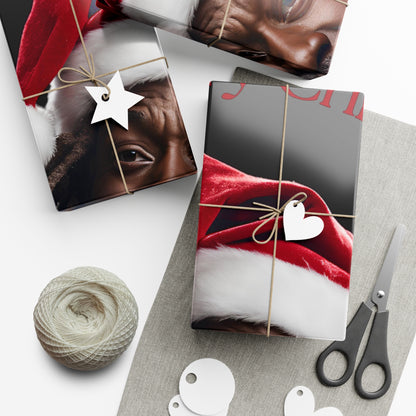 Merry Christmas  African American Inspired Santa Clause -Gift Wrap