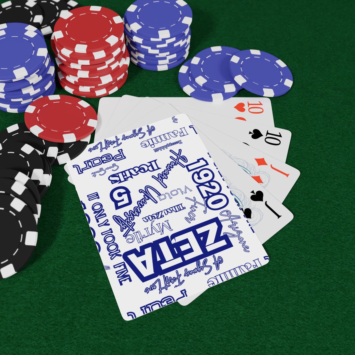 Playing Cards - Custom Zeta Deck with White and  Royal Blue Design