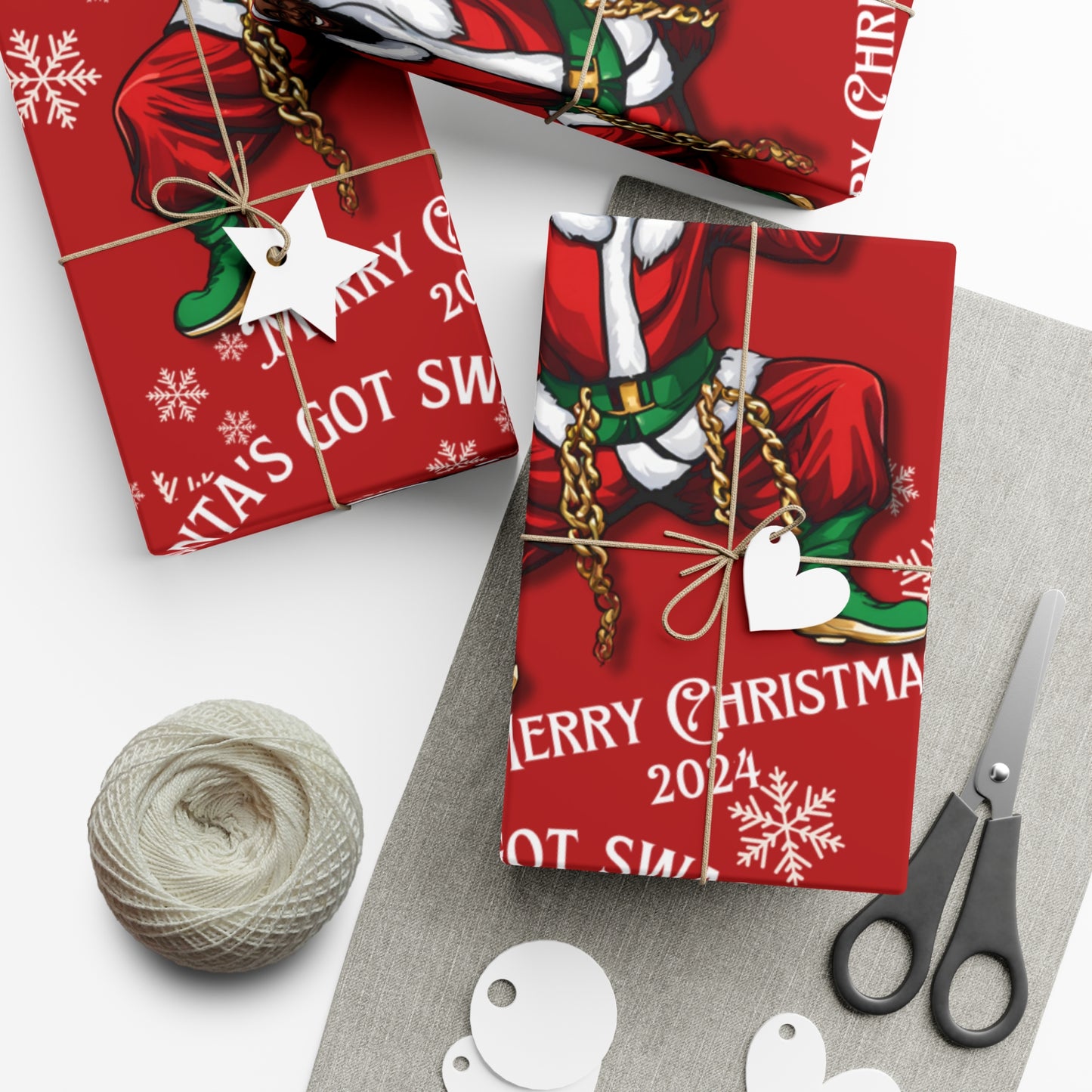 Gift Wrap-African American Inspired Santa Swag