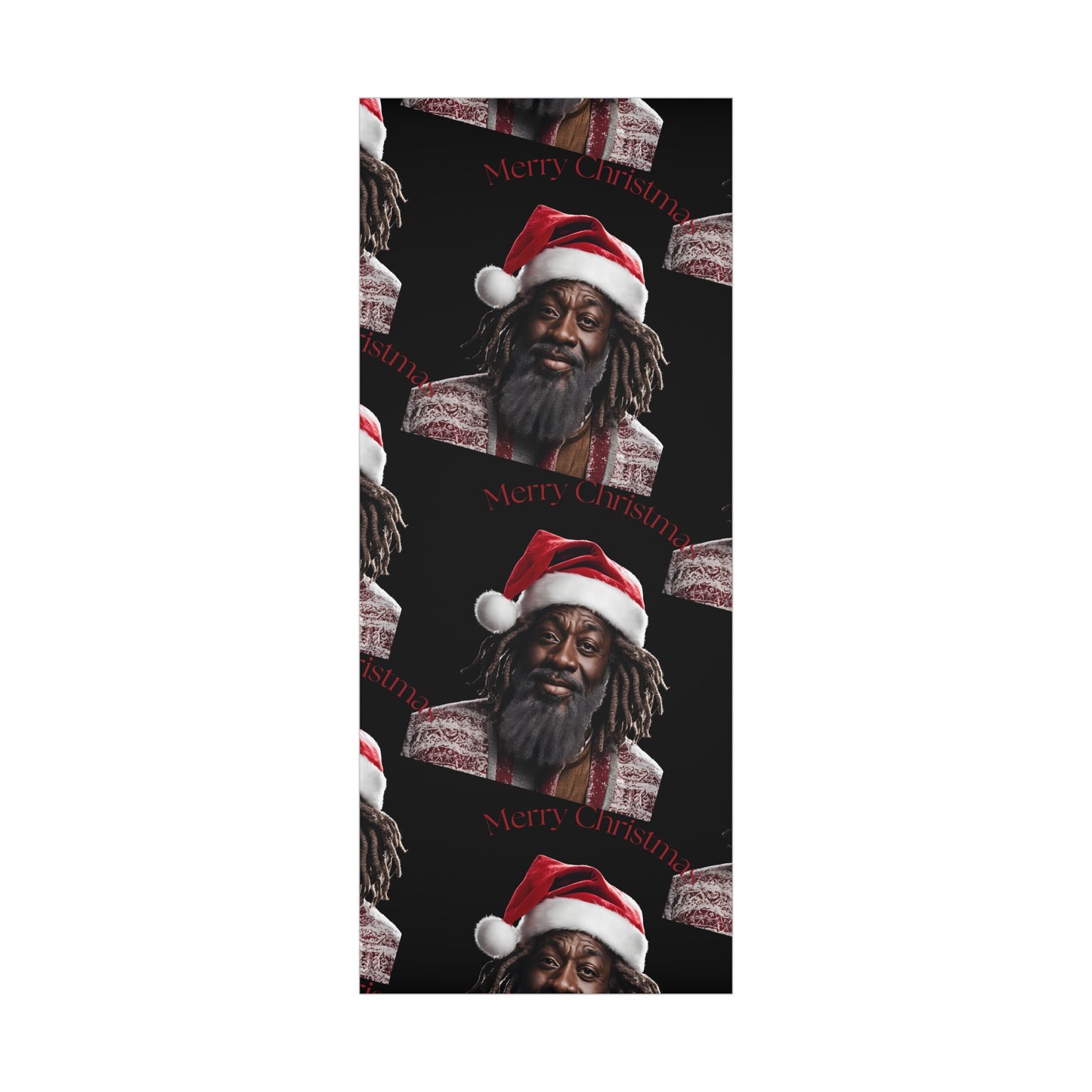 Merry Christmas  African American Inspired Santa Clause -Gift Wrap