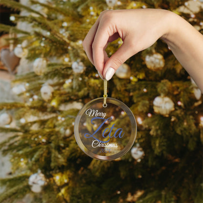 Glass Ornaments Merry Zeta Christmas 2024 Royal Blue and White Sorority Inspired Ornament