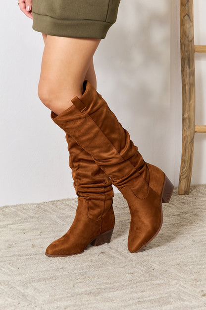 East Lion Corp Block Heel Knee High Boots-VMA Specialties Boutique