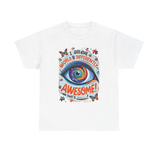 Autistic Mind Unisex Tee, Neurodiversity Shirt, Eye Galaxy T-Shirt, Puzzle Pieces, Unique Perspectives Tee, Autism Awareness